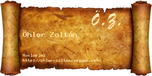 Öhler Zoltán névjegykártya